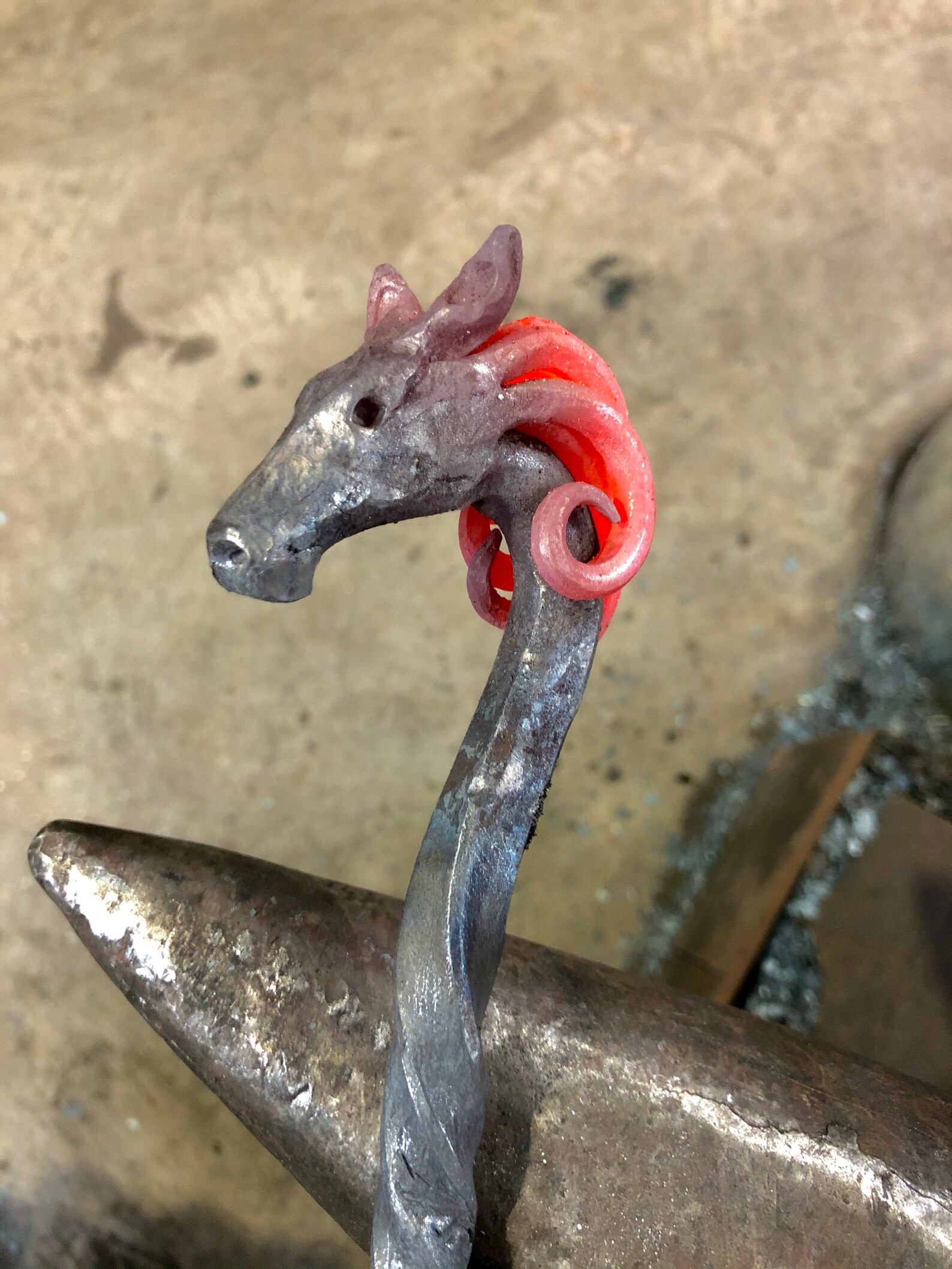 Hand horse head fire poker Etsy