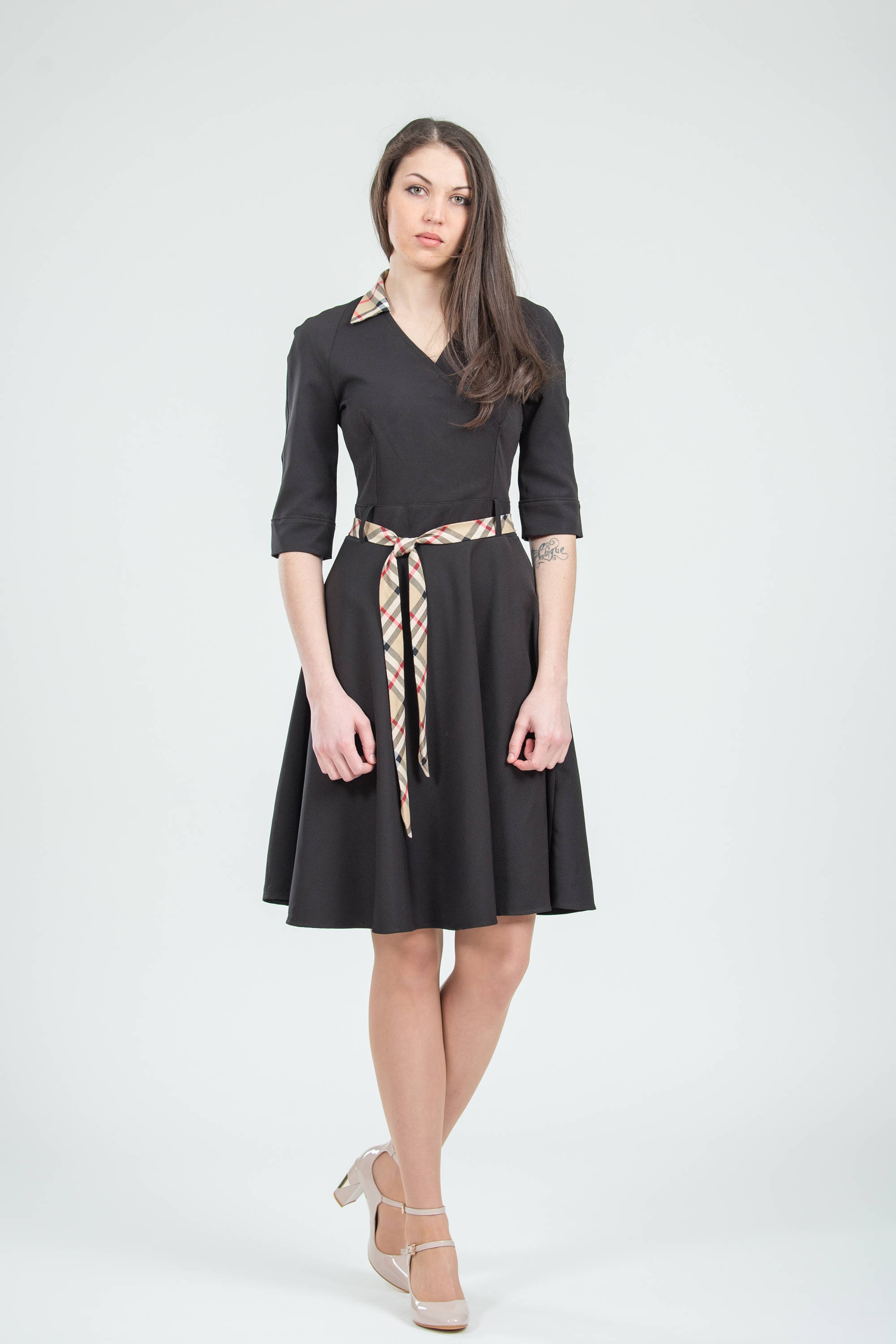 Casual black dress Womens everyday clothing Fit and flare Etsy