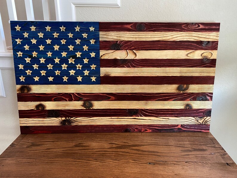 Rustic Wooden American Flag Wall Decor Pallet American