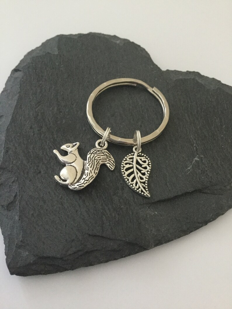 Squirrel keyring / squirrel keychain / wildlife gift / Etsy