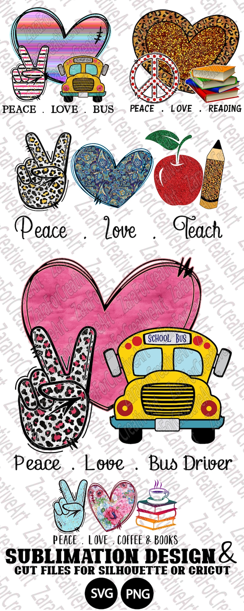 Download 39 design PNG SVG sublimation Peace Love Nursing sunshine ...