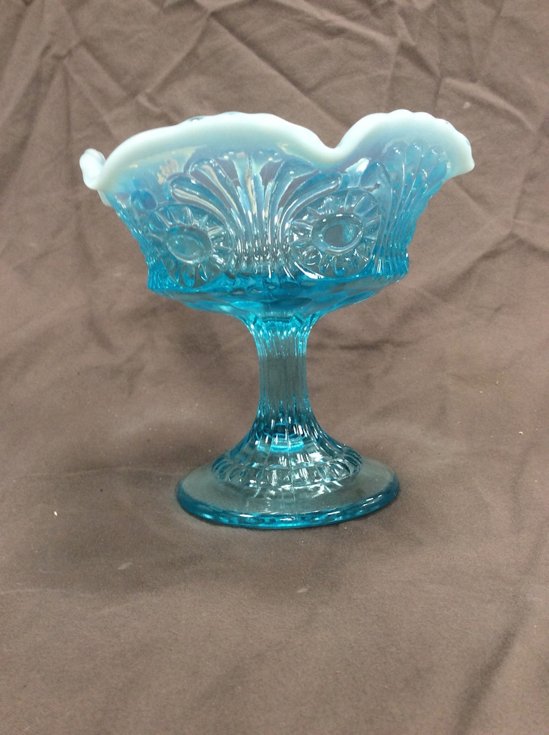 Vintage Fenton Glass Scroll & Eye Pattern Opalescent Etsy