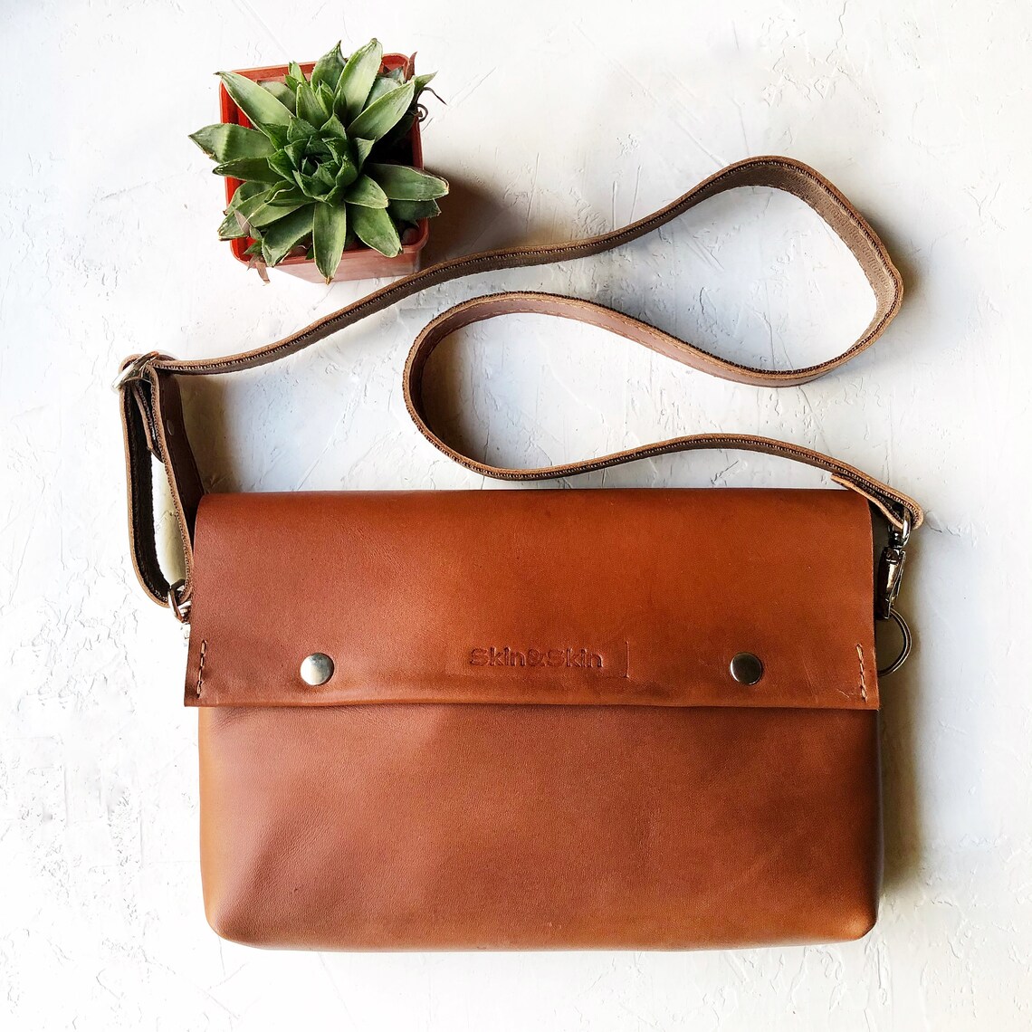 Bolso cinturón de cintura bolso bandolera de cuero de coñac Etsy