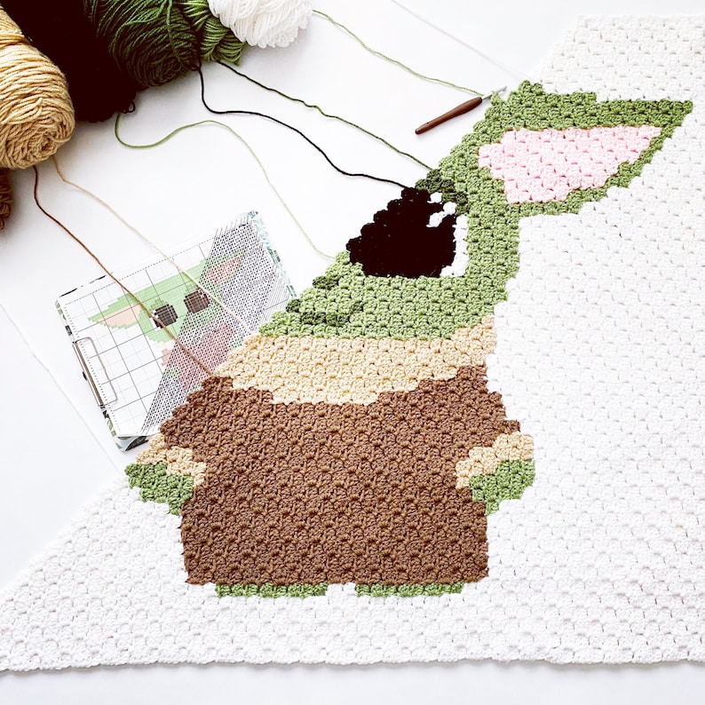  Baby Yoda Blanket Corner to Corner c2c Crochet PATTERN ONLY Etsy