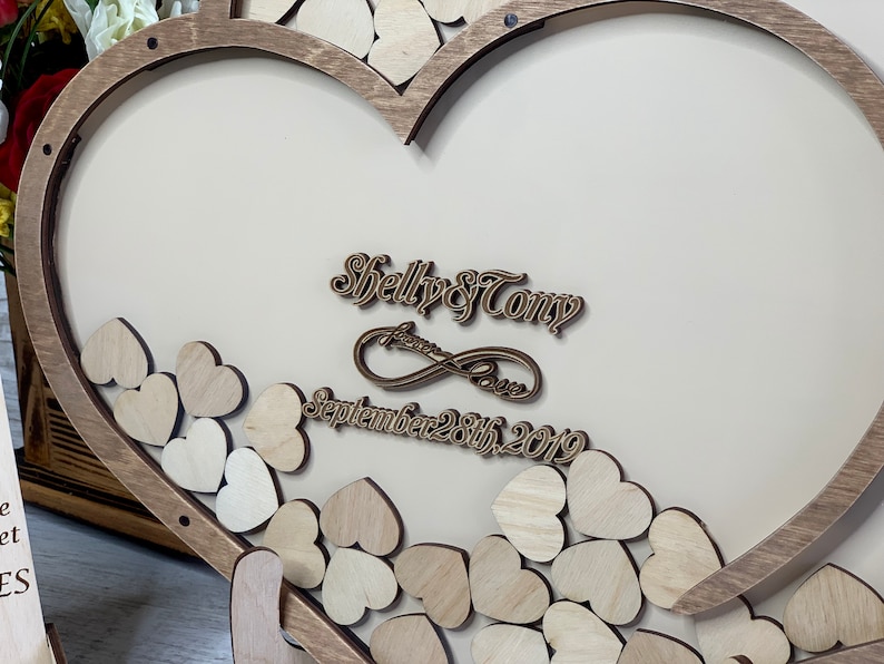 Heart Shaped Wedding Guest Book Drop Box Guestbook Etsy