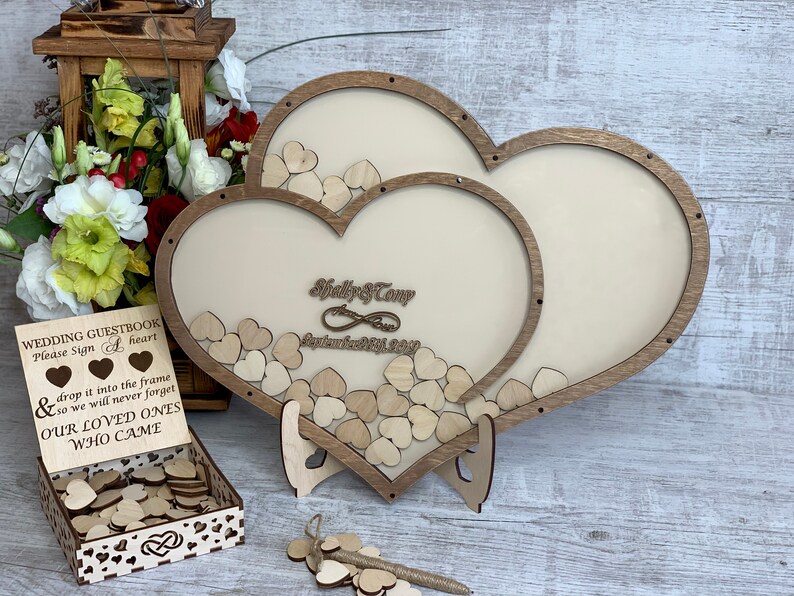 Heart Shaped Wedding Guest Book Drop Box Guestbook Etsy