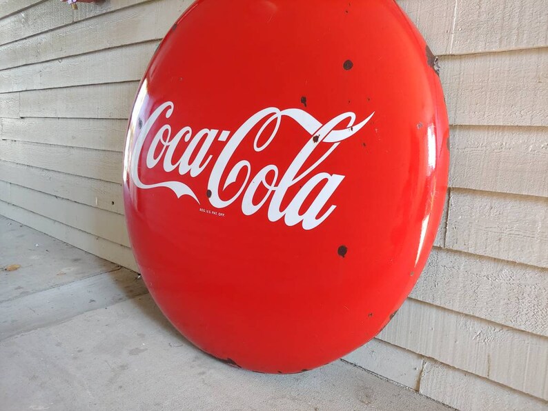 Vintage 48 Inch 4 Foot Coca Cola Porcelain Button Sign Etsy