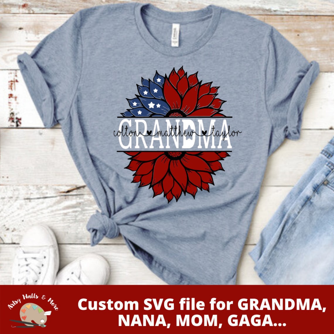 Custom SVG file GRANDMA and kid's names svg cut file  Etsy