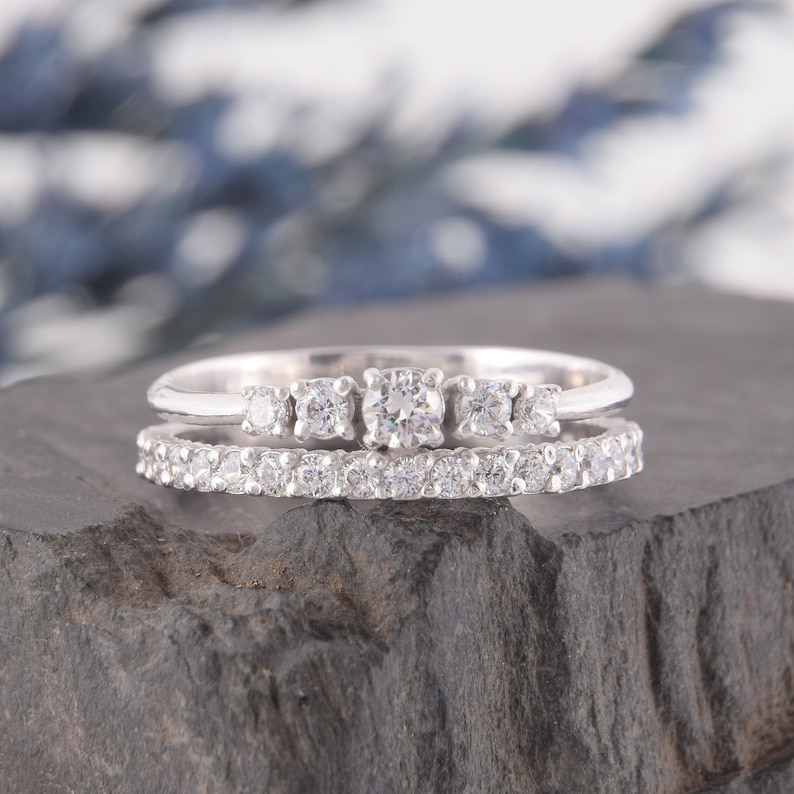 Women promise ring Promise ring for her White cz ring Cz Etsy