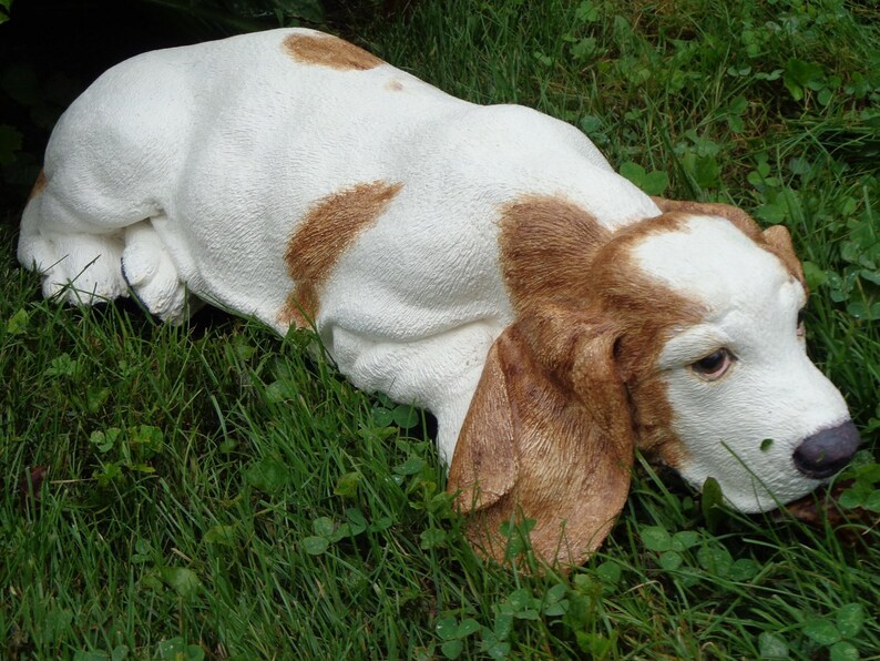 concrete basset hound statues