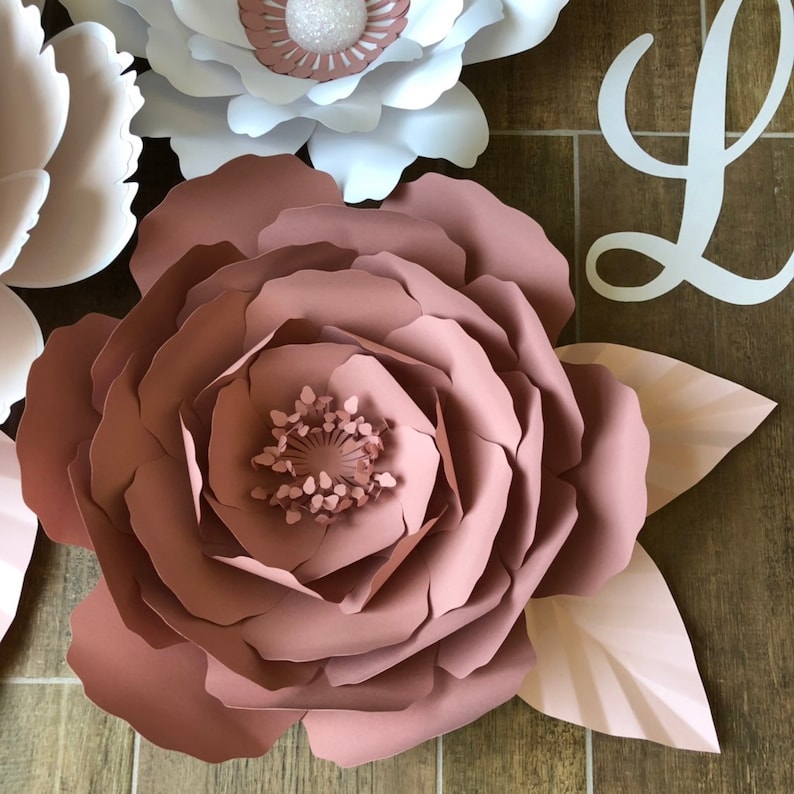 Download Peony style paper Flower Template 3d small medium large | Etsy