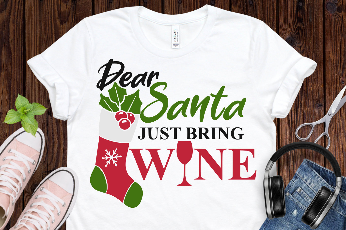 dear santa just bring wine shirt