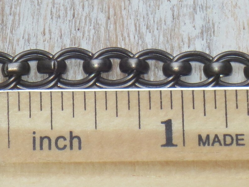 Double Link Chain Matte Gunmetal Double Link Curb Chain