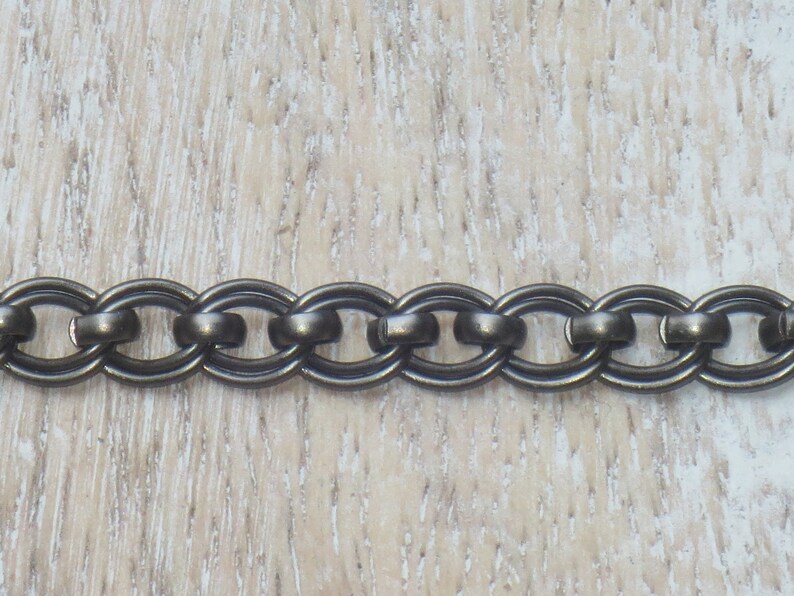 Double Link Chain Matte Gunmetal Double Link Curb Chain