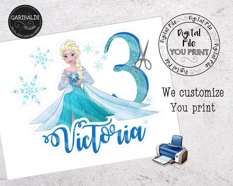 printable frozen cake topper frozen elsa centerpiece frozen etsy