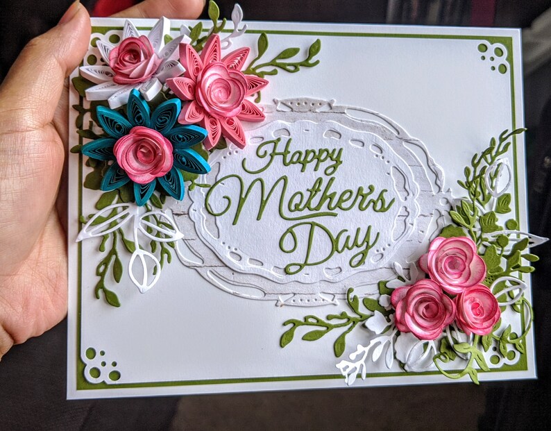 3D Mothers Day Quilling Card Happy Birthday Mothers Day Etsy