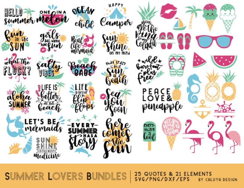 Download Summer Lovers SVG Cut File Bundle Deal Cut File for Cricut ...