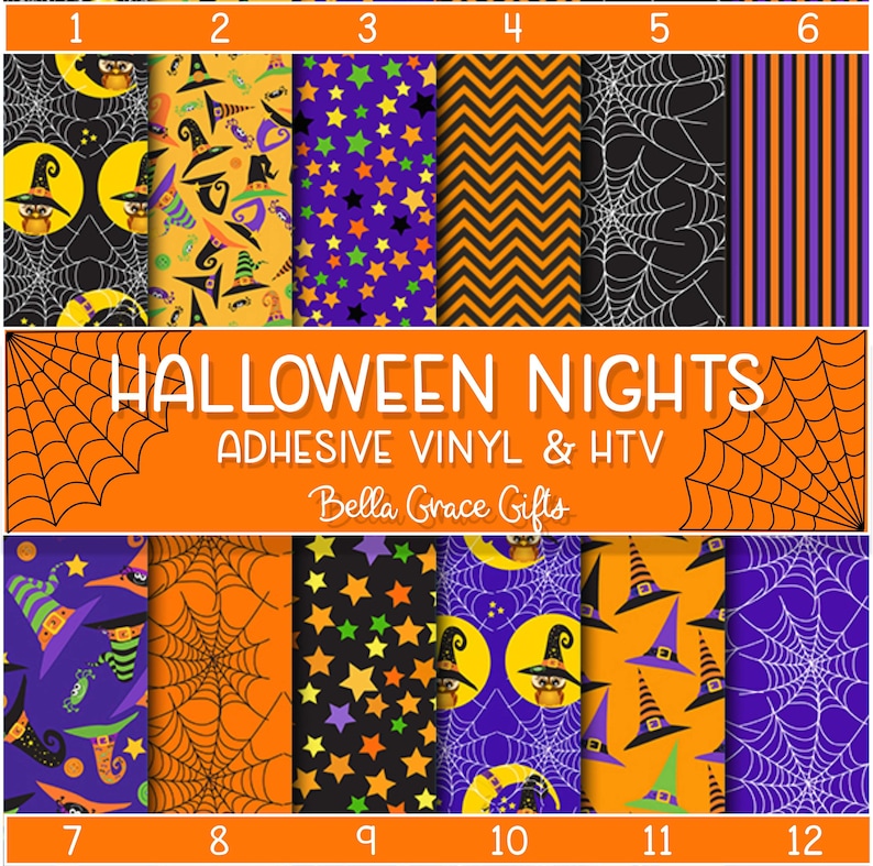 Halloween Night Adhesive Vinyl &amp; HTV/Halloween Vinyl/Halloween | Etsy