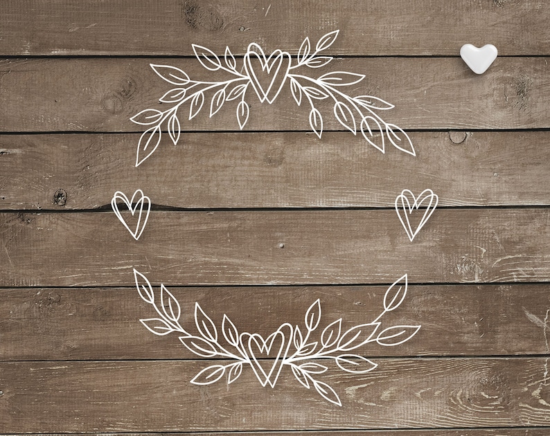 Download Heart Laurel Svg Cut File Wedding monogram svg Floral wreath | Etsy