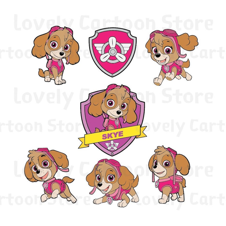 Download Paw Patrol: Skye Svg Eps Dxf y Png formatos 7 Cliparts | Etsy