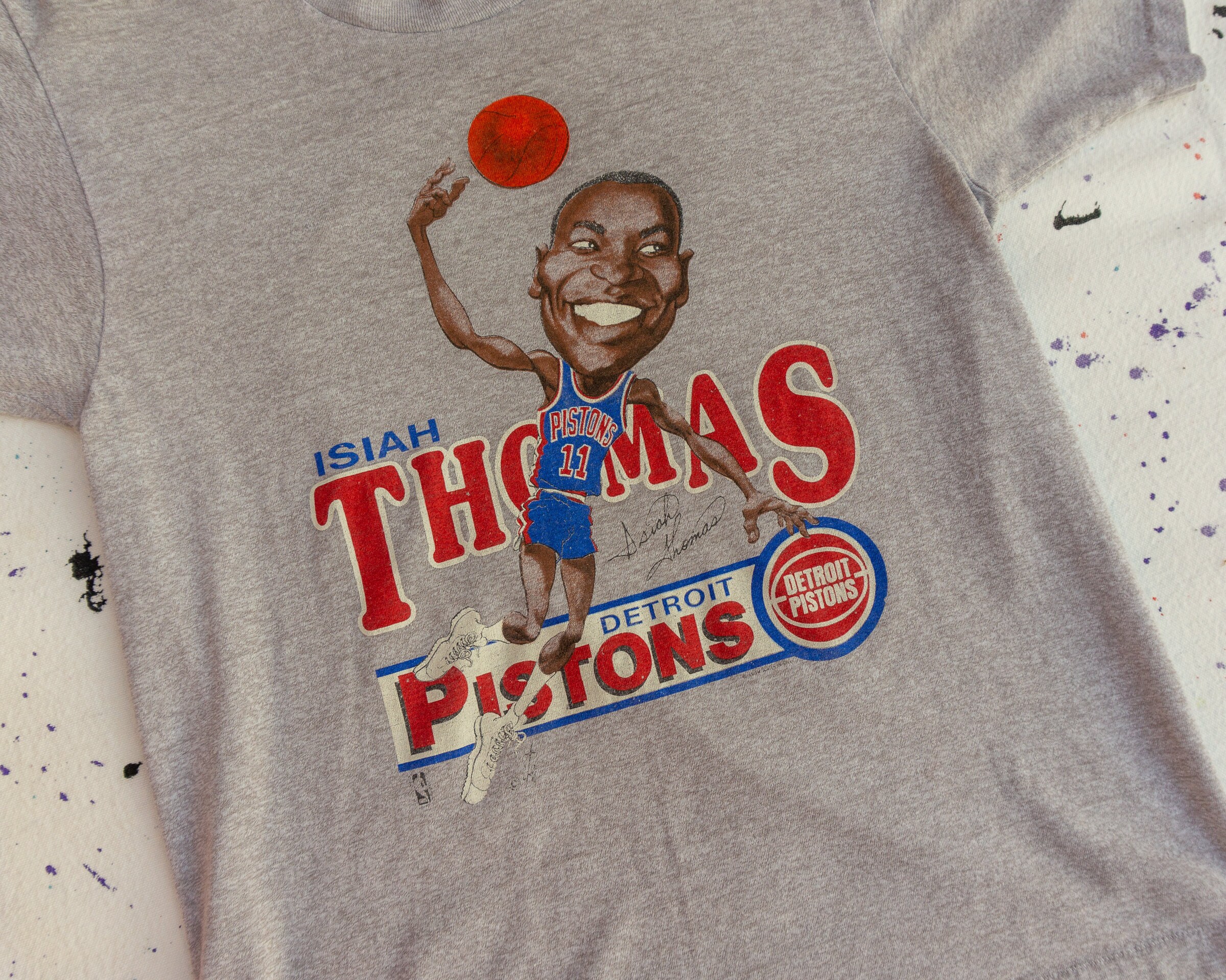 90s Isiah Thomas x Detroit Pistons NBA Caricature T-Shirt | Etsy