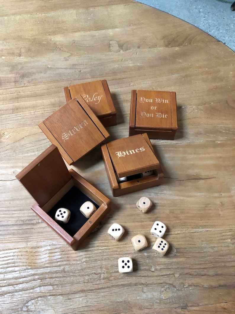 Personalized Dice Box with Wooden Dice Etsy