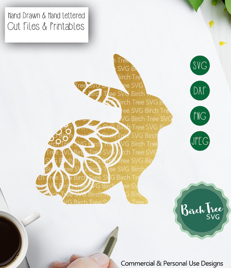 Download Rabbit Mandala SVG Cut File Rabbit SVG Rabbit Clipart | Etsy