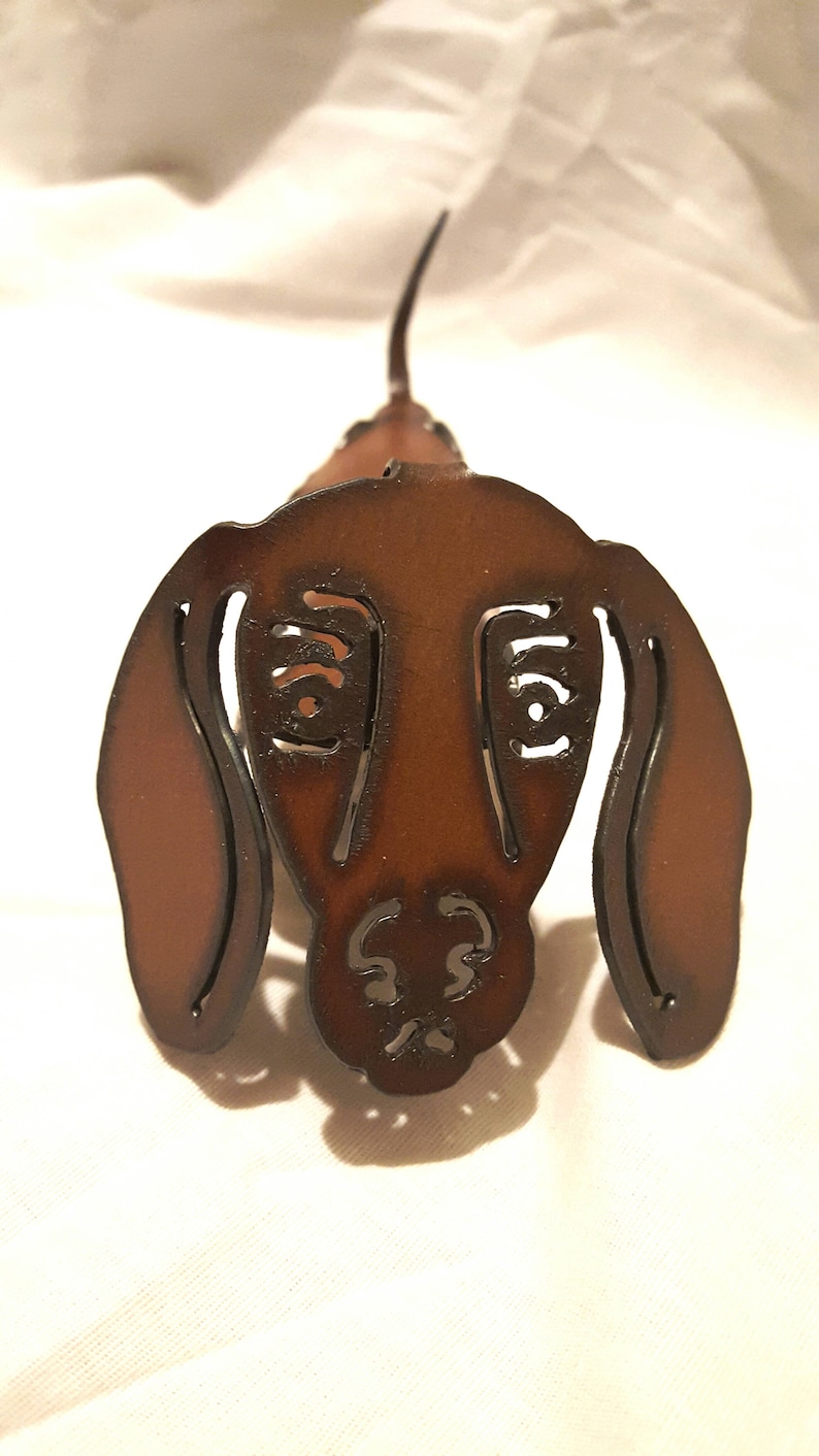 Dachshund Wiener dog figurine made out of one piece of metal Etsy