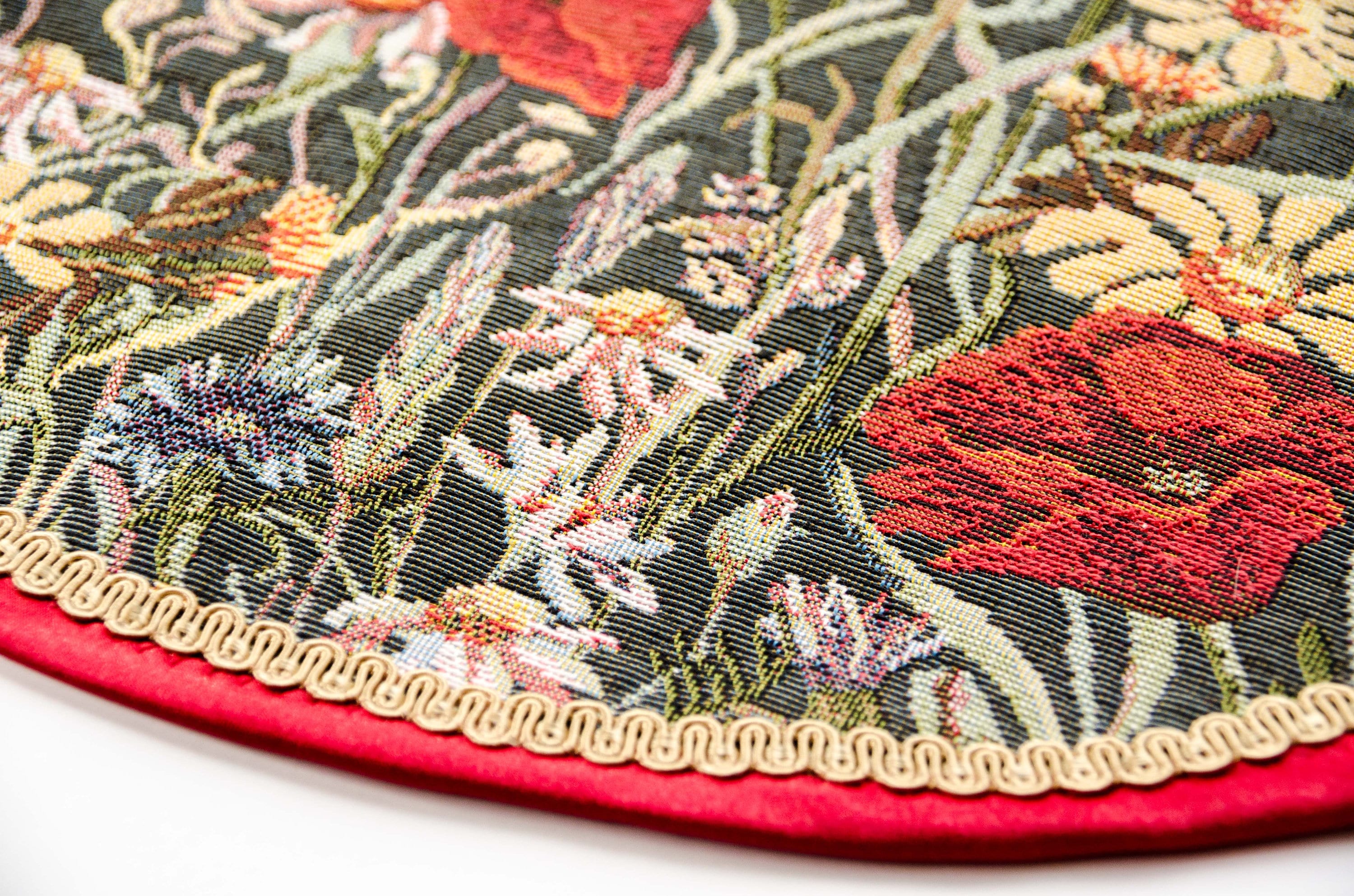 Round floral tapestry PLACEMAT sewn from durable and washable Etsy