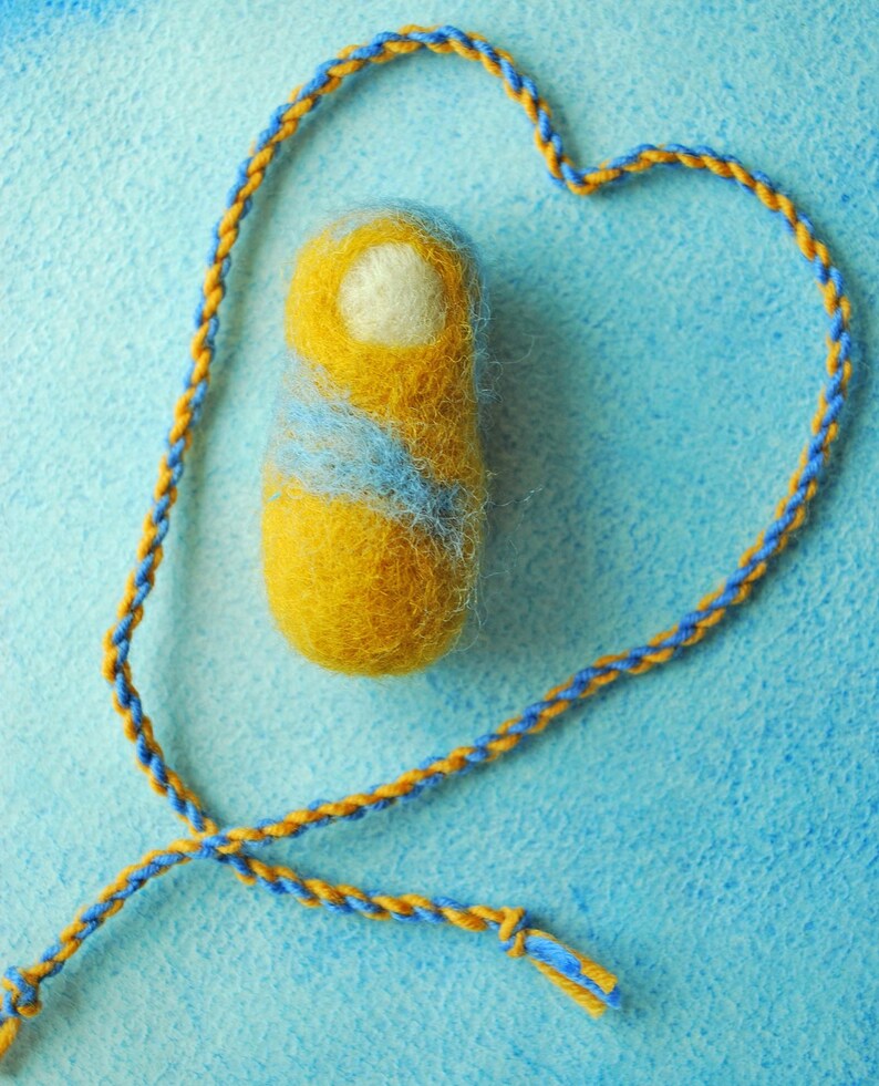 Waldorf needle felted Wool baby doll Doll in knitted crib Etsy