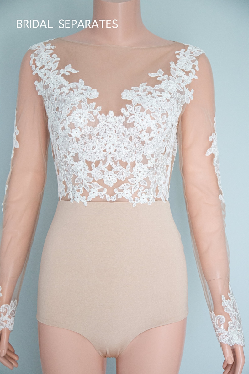 Lace Bridal Bodysuit Long Sleeve Bridal Bodysuit Wedding Etsy 4052