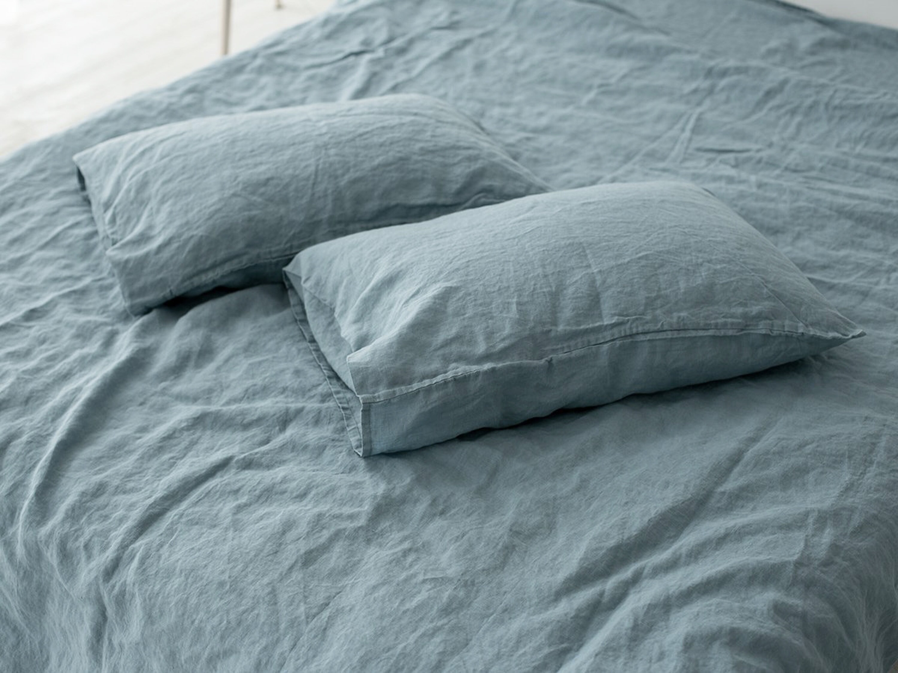 Dust Blue dust Linen duvet cover. King Queen Twin Double Etsy