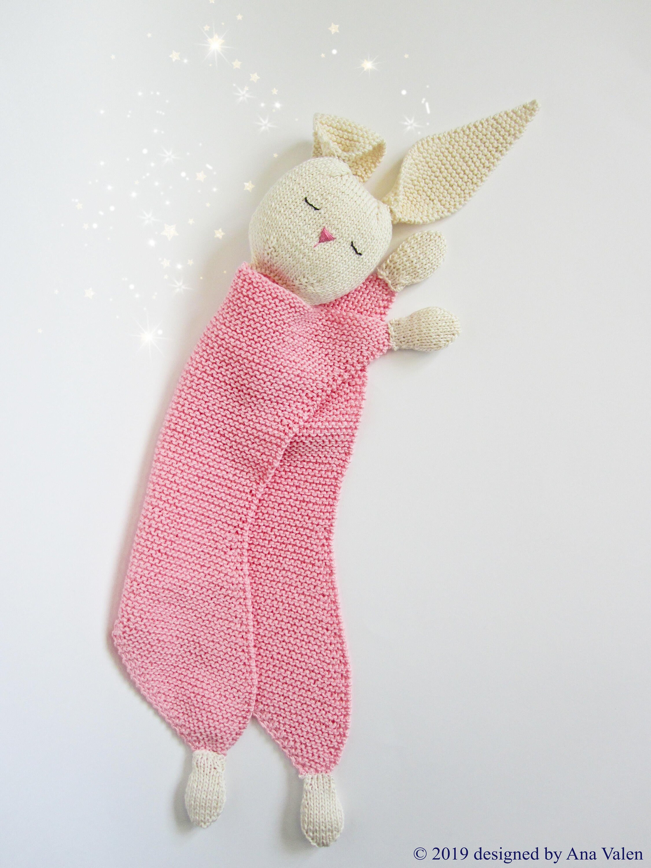 Baby comfort cuddle blanket pattern PDF Bunny lovey Knit baby Etsy