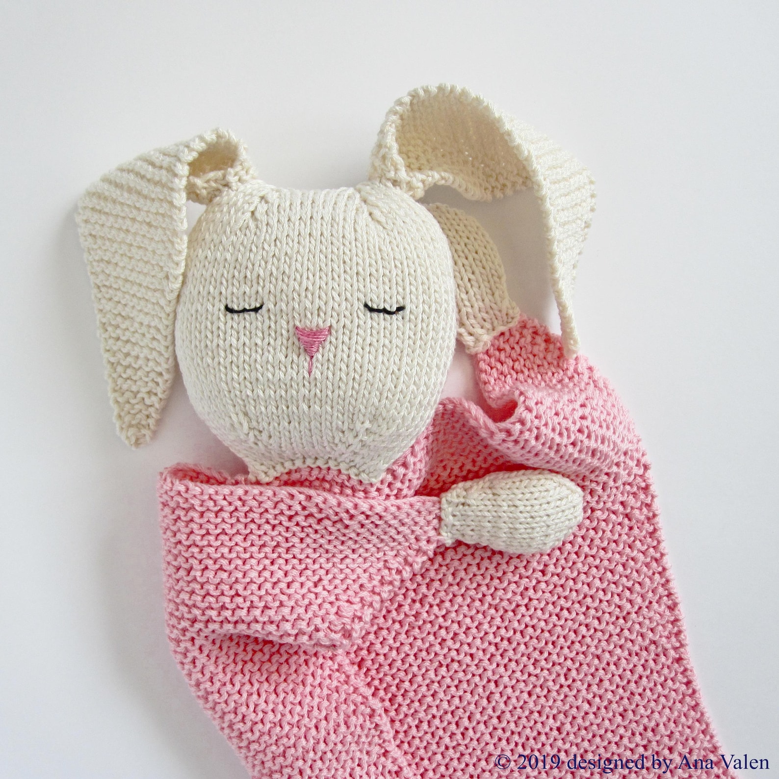 Baby comfort cuddle blanket pattern PDF Bunny lovey Knit baby Etsy