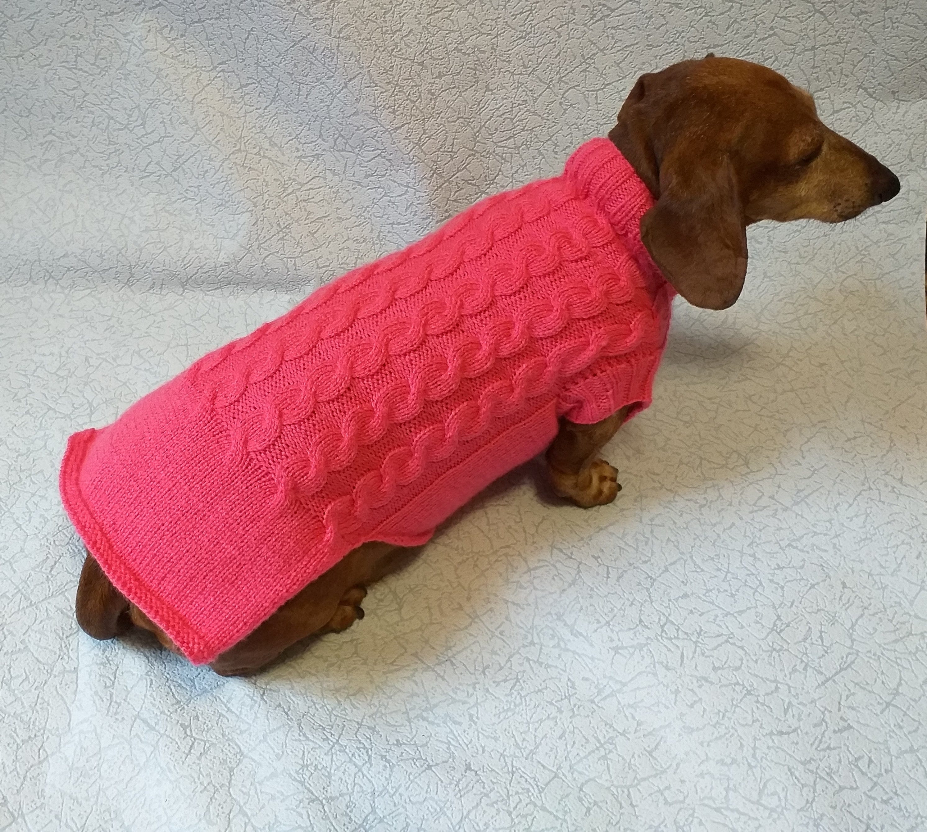 Knitted pink dachshund girls sweaterpink dog sweater Etsy