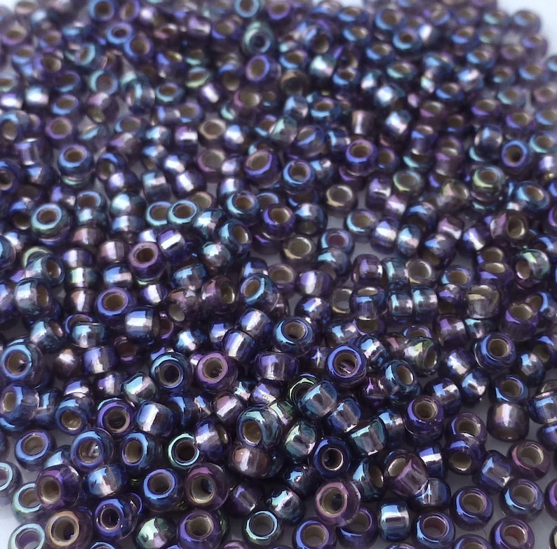 1013 Miyuki Seed Beads 80 Silver Lined Smoky Amethyst AB