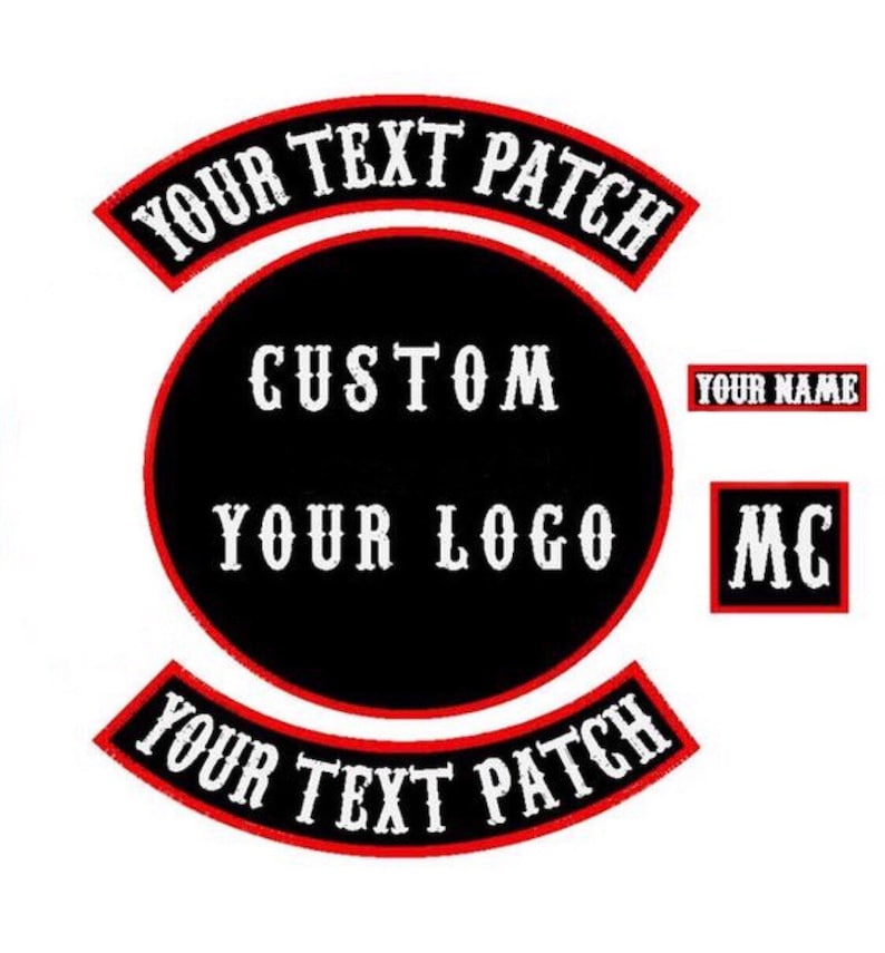 Sew on custom patch for bikers 10-20-30 cm motoclub jacket | Etsy