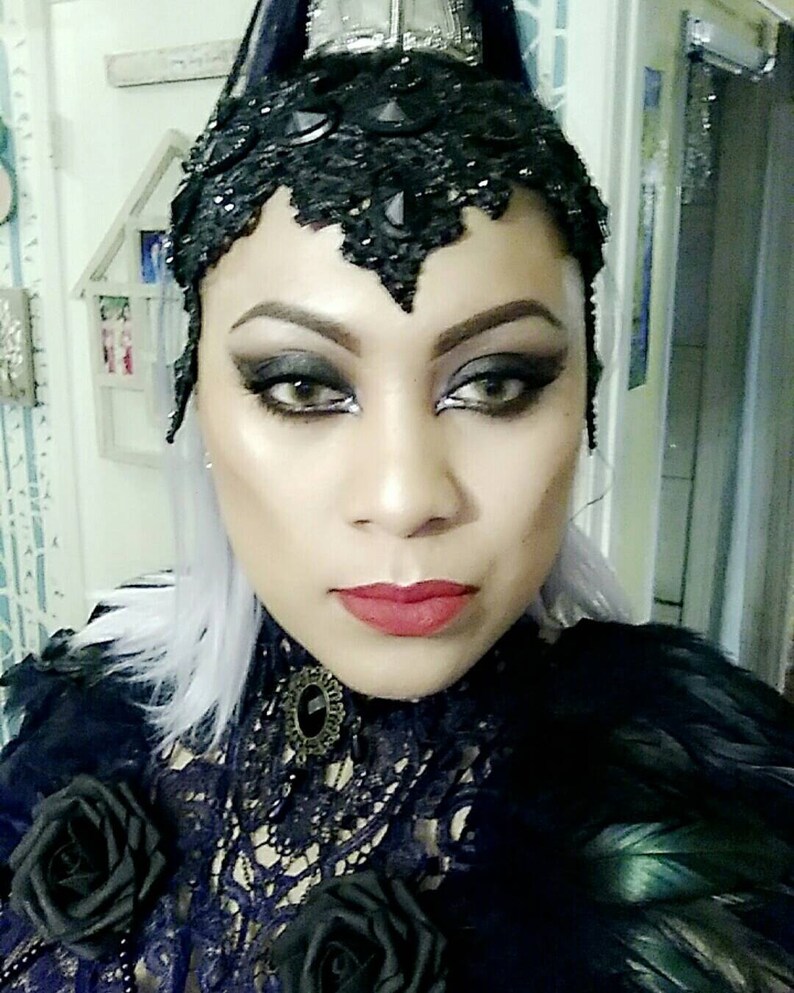 black lace headpiece
