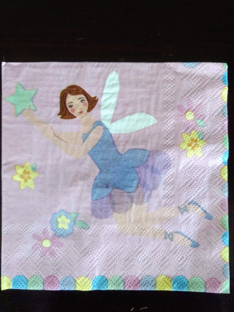 Set of 3 Fairy Napkins for Decoupage/Flower Fairies Decoupage Etsy