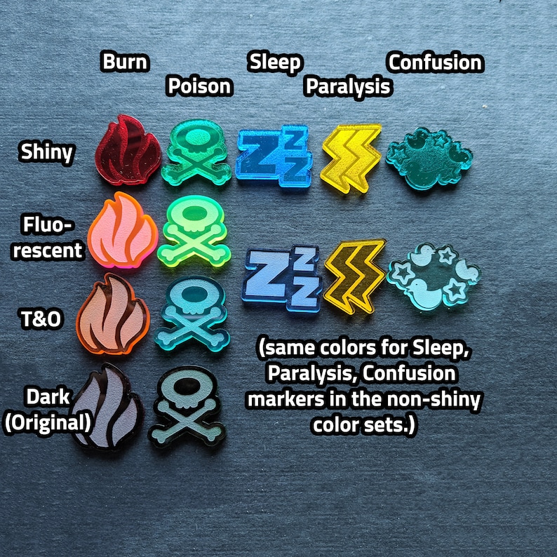 Special Condition Markers Pokemon TCG Transparent Acrylic Etsy