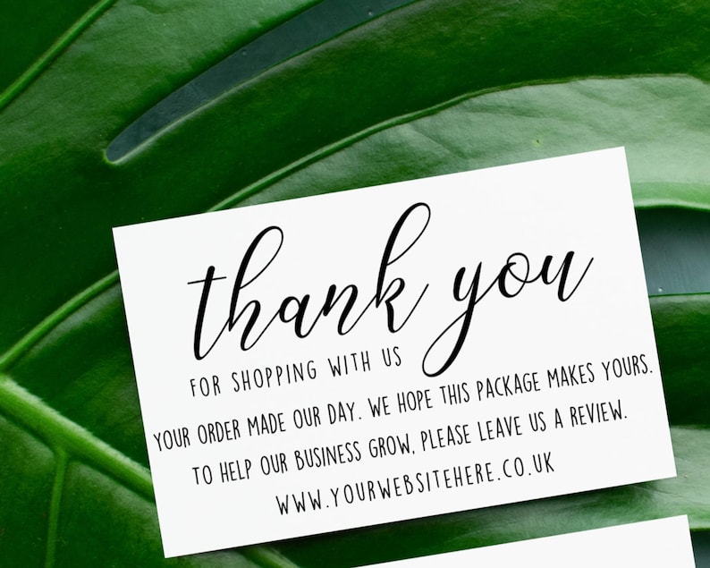 Thank You for Shopping with us Cards Please Leave a Review | Etsy