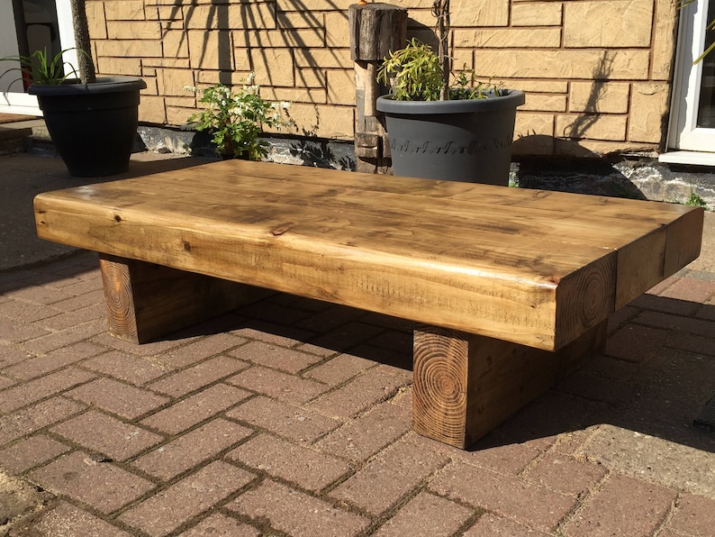 Hand-Crafted Rustic Railway Sleeper Coffee Table Made To | Etsy