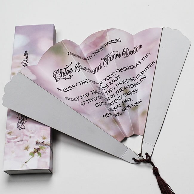Fan Wedding Invitations Floral Fan Invitations Custom Etsy