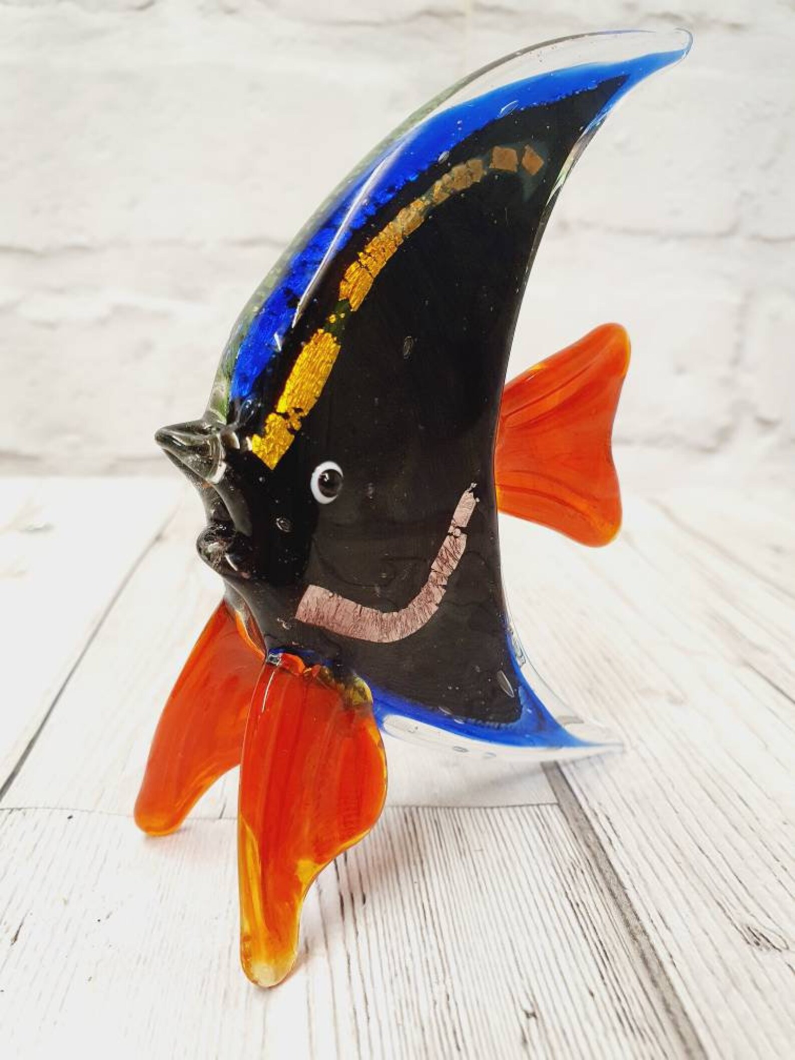 Glass Fish Ornament Multi Coloured Etsy