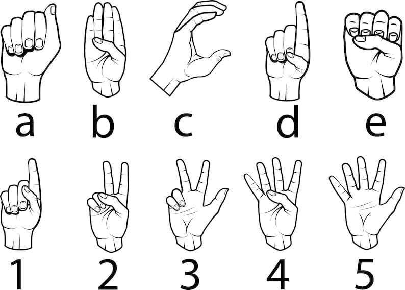 american sign language svg american sign language font etsy