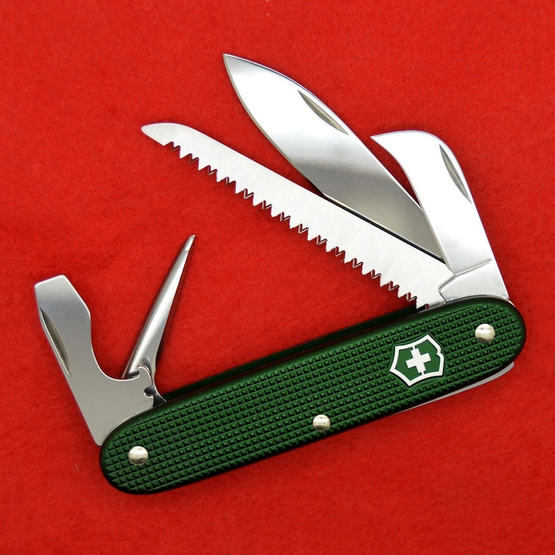 swiss-army-knife-victorinox-alox-pioneer-harvester-green-etsy