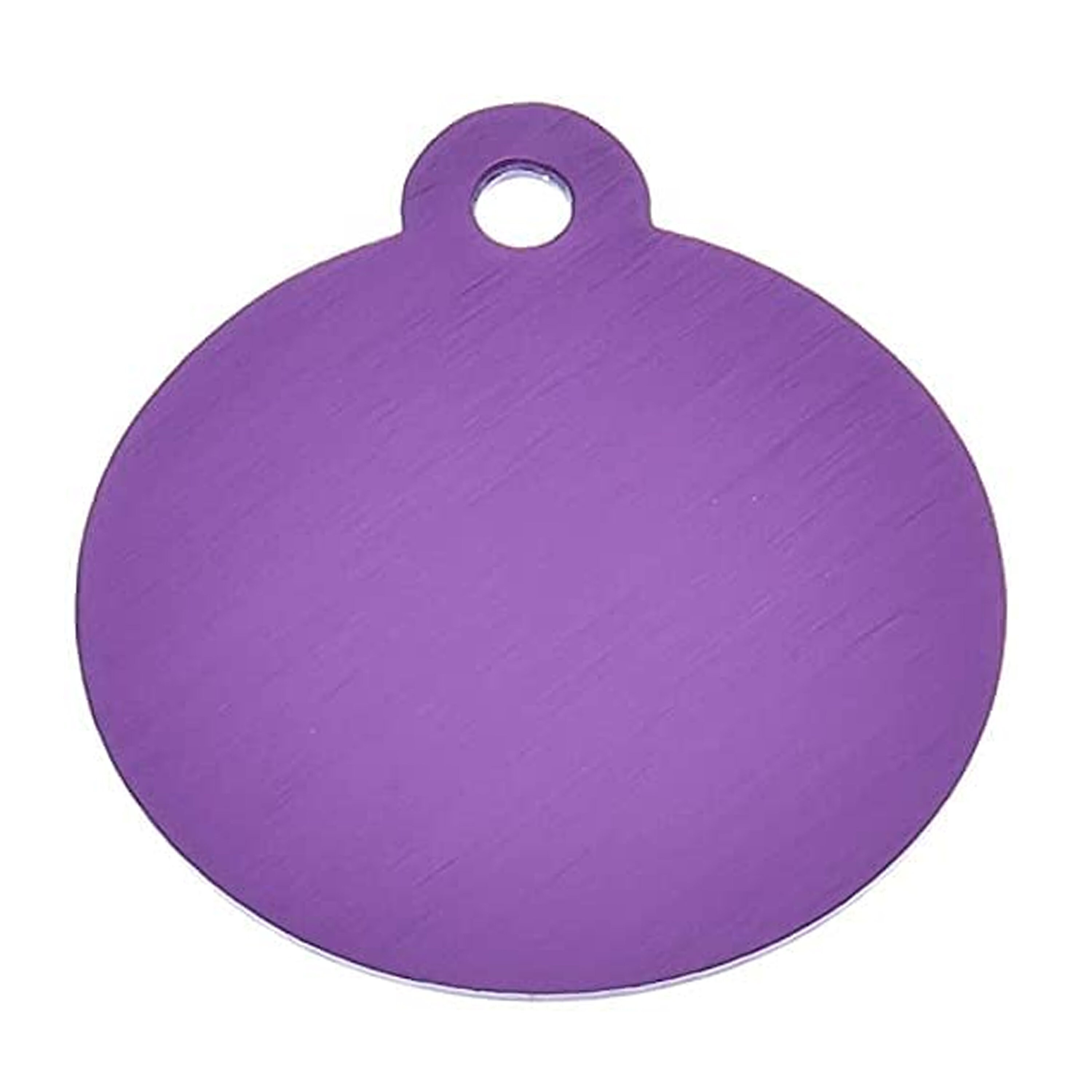 Large Personalised Dog ID Tag Purple Aluminium Laser Engraved Etsy