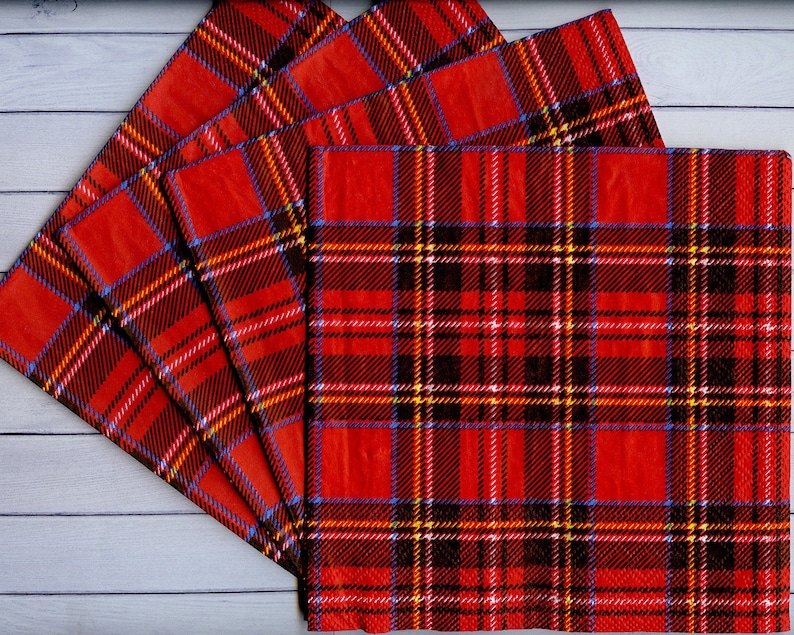 4 Tartan paper napkins Classic napkins for decoupage Scottish Etsy