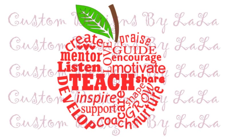Download Teacher word apple svg apple word art svg teacher | Etsy
