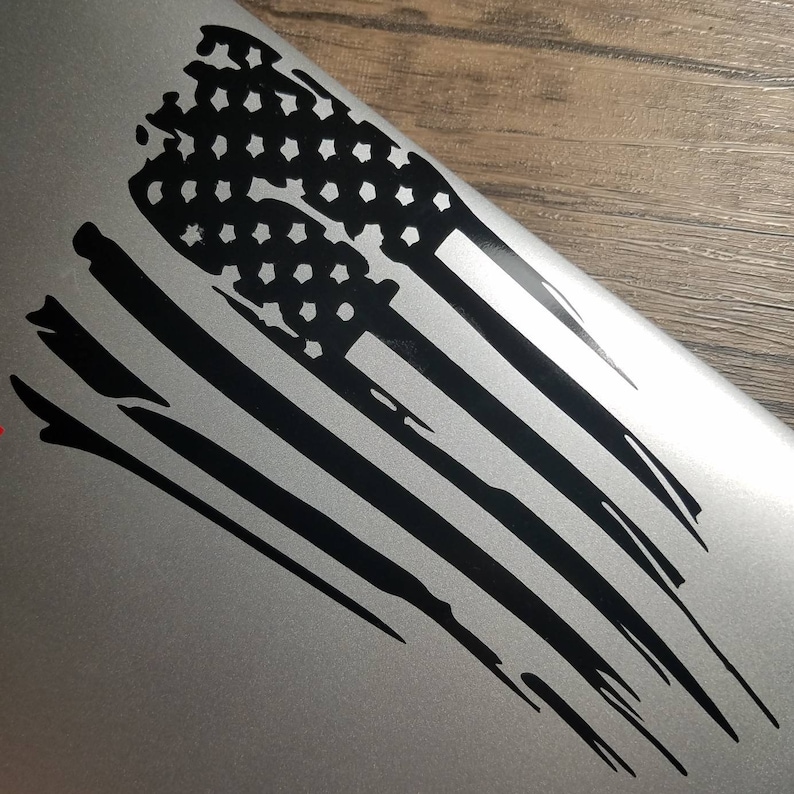 Set of Tattered American Flag Vinyl Decals Distressed | Etsy